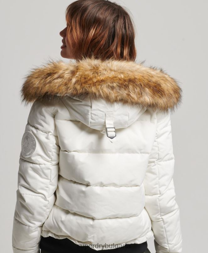 Superdry облекло N00H3768 сметана Жени бомбър яке Everest