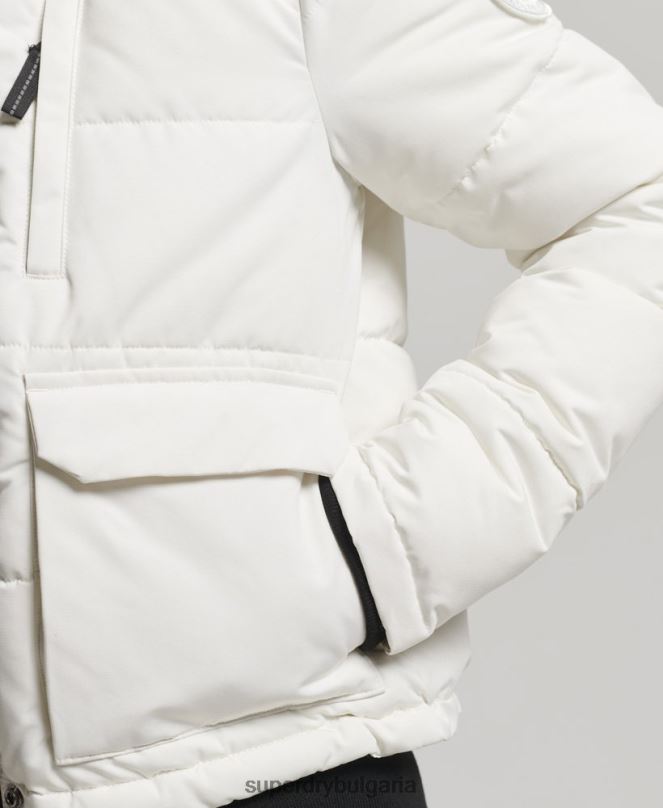 Superdry облекло N00H3768 сметана Жени бомбър яке Everest