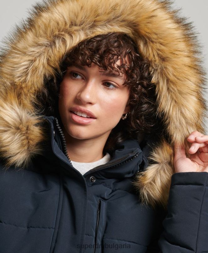 Superdry облекло N00H3769 военноморски флот Жени бомбър яке Everest