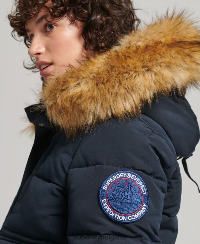 Superdry облекло N00H3769 военноморски флот Жени бомбър яке Everest
