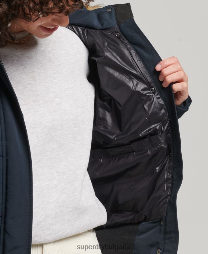 Superdry облекло N00H3769 военноморски флот Жени бомбър яке Everest