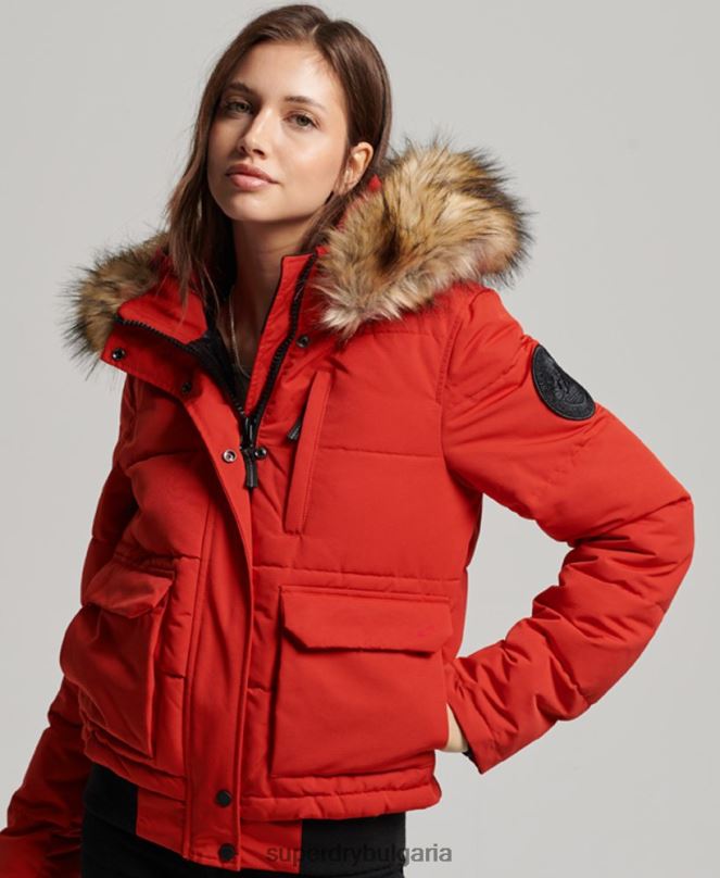 Superdry облекло N00H3770 червен Жени бомбър яке Everest