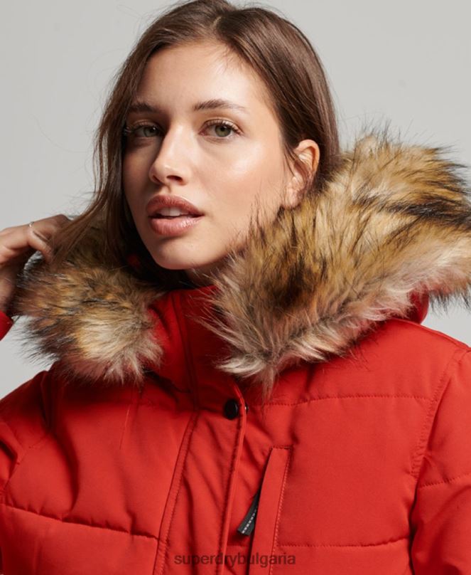 Superdry облекло N00H3770 червен Жени бомбър яке Everest