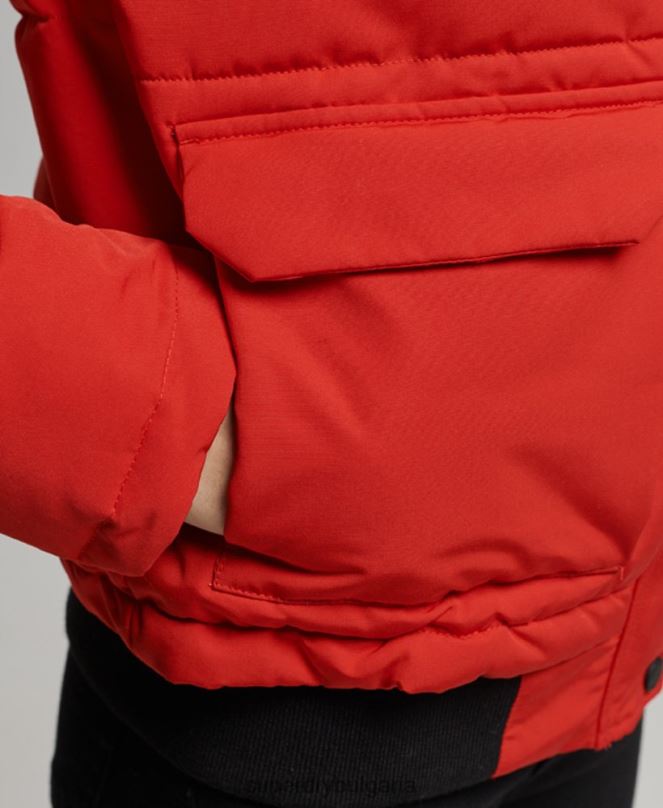 Superdry облекло N00H3770 червен Жени бомбър яке Everest