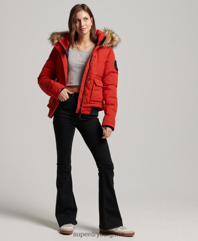 Superdry облекло N00H3770 червен Жени бомбър яке Everest