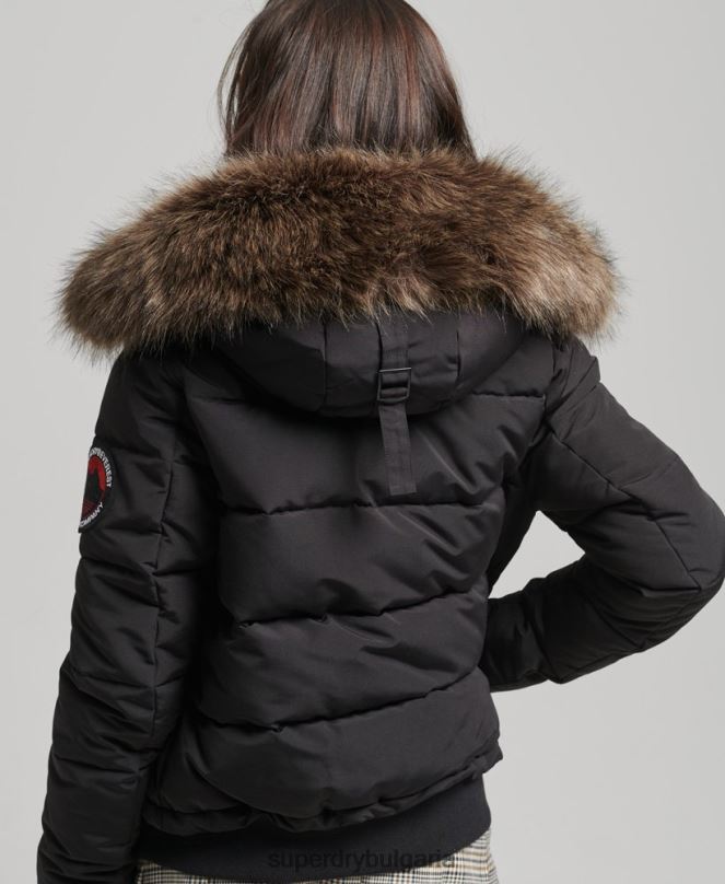 Superdry облекло N00H3779 черен Жени бомбър яке Everest