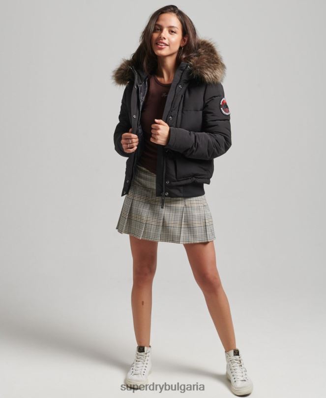 Superdry облекло N00H3779 черен Жени бомбър яке Everest