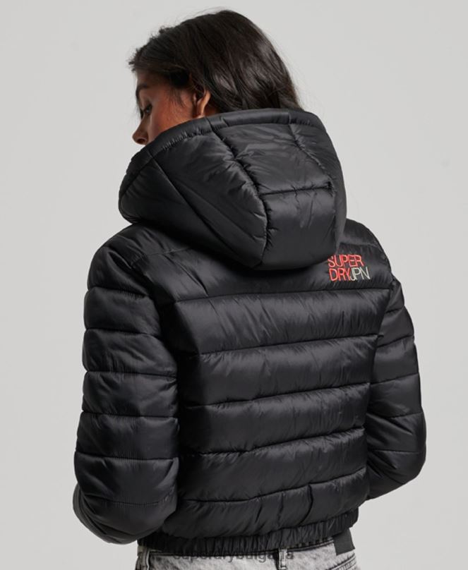 Superdry облекло N00H3787 черен Жени леко скъсено спортно яке с подплата