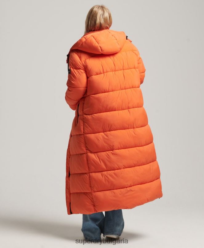 Superdry облекло N00H3789 оранжево Жени пухено яке с парагади ripstop