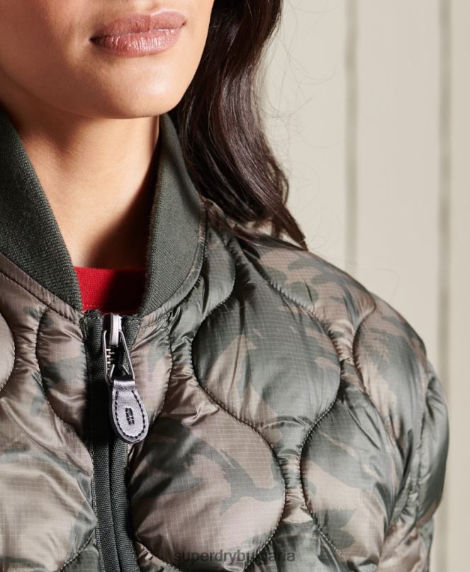 Superdry облекло N00H3792 зелено Жени голямо яке с подплата
