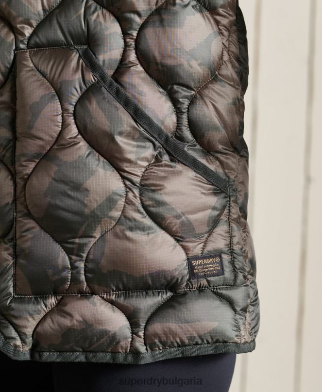 Superdry облекло N00H3792 зелено Жени голямо яке с подплата