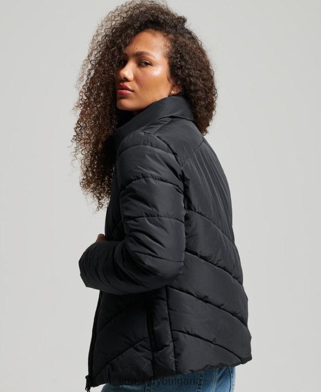 Superdry облекло N00H3800 черен Жени спортно пухено яке без качулка