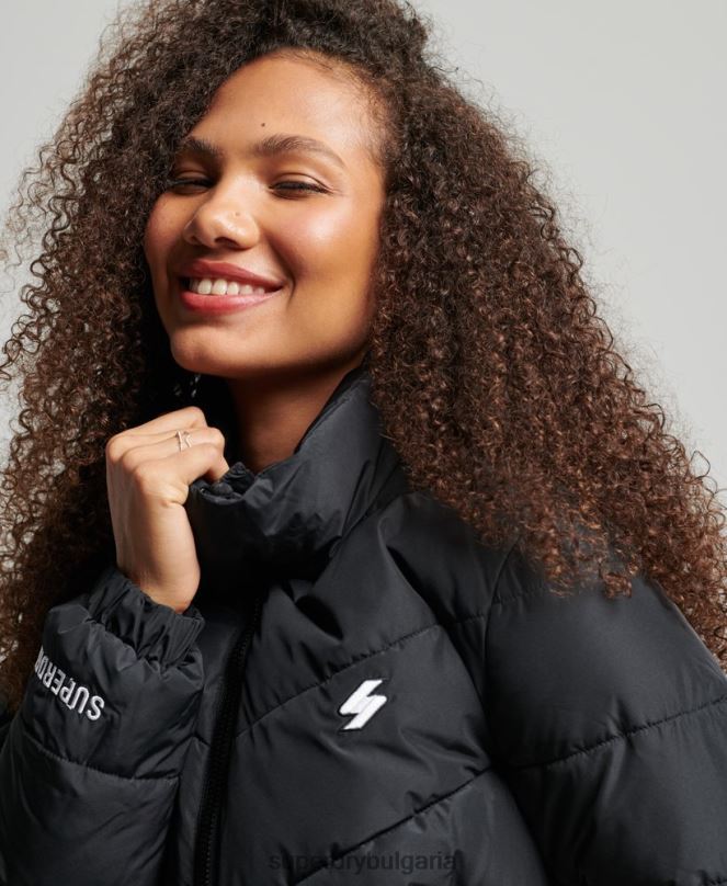 Superdry облекло N00H3800 черен Жени спортно пухено яке без качулка
