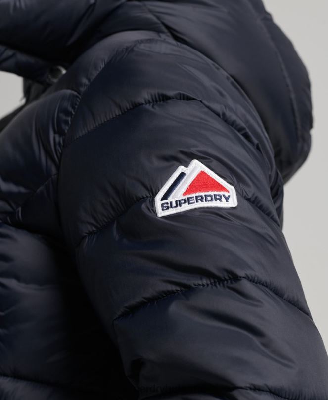 Superdry облекло N00H3803 военноморски флот Жени съкратено яке с качулка fuji