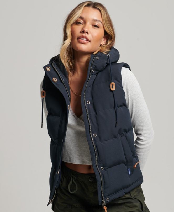 Superdry облекло N00H3805 военноморски флот Жени жилетка с качулка Everest