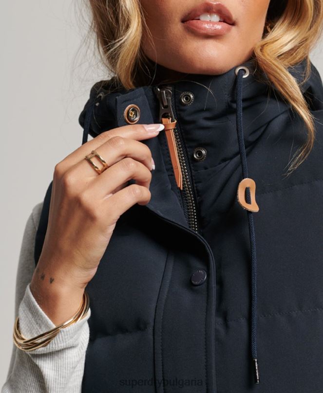 Superdry облекло N00H3805 военноморски флот Жени жилетка с качулка Everest