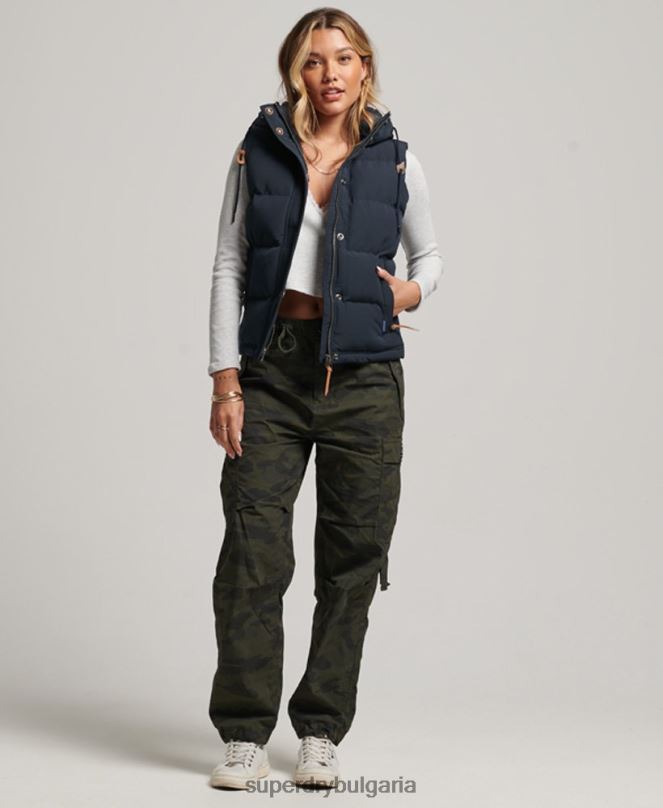 Superdry облекло N00H3805 военноморски флот Жени жилетка с качулка Everest
