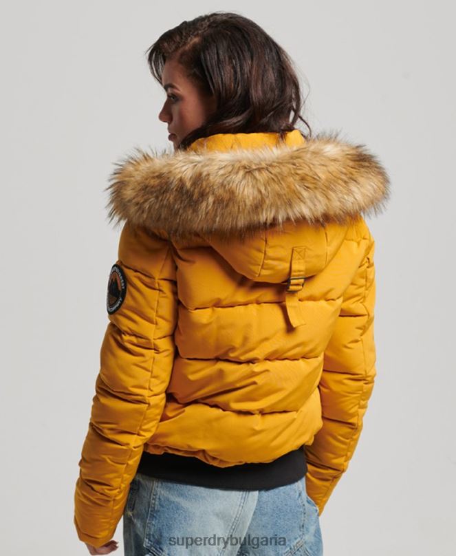Superdry облекло N00H3811 жълто Жени бомбър яке Everest