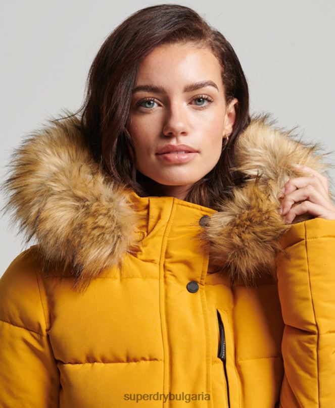 Superdry облекло N00H3811 жълто Жени бомбър яке Everest