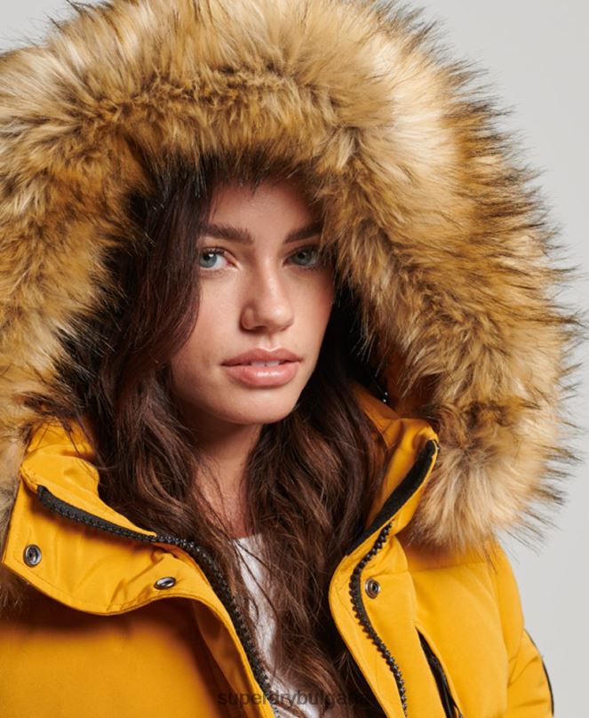 Superdry облекло N00H3811 жълто Жени бомбър яке Everest
