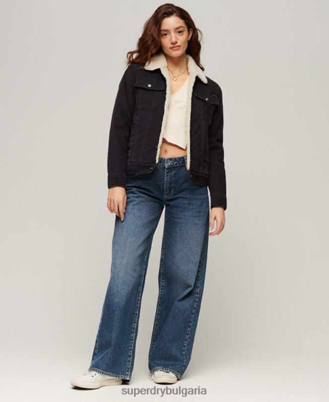 Superdry облекло N00H3817 черен Жени шерпа жилетка на камион