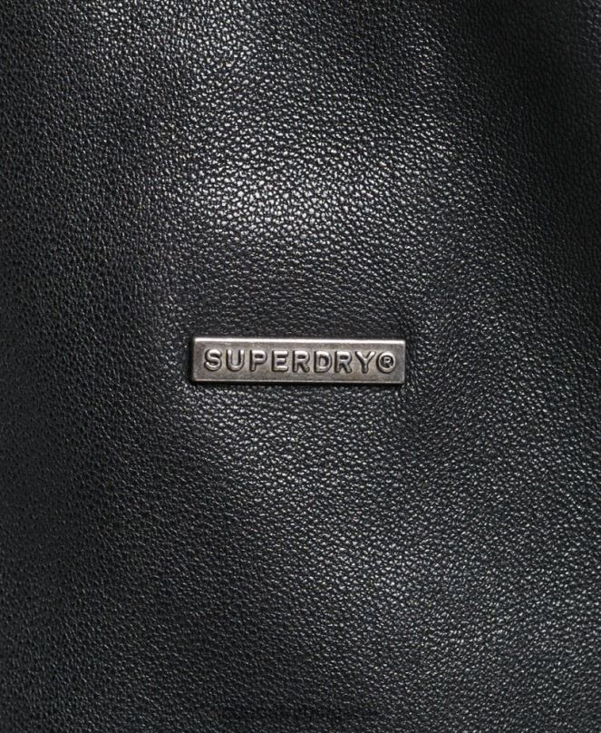 Superdry облекло N00H3819 тъмно сив Жени ретро кожено мотоциклетско яке