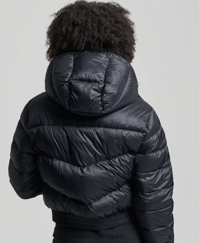 Superdry облекло N00H3826 черен Жени съкратено яке с качулка fuji