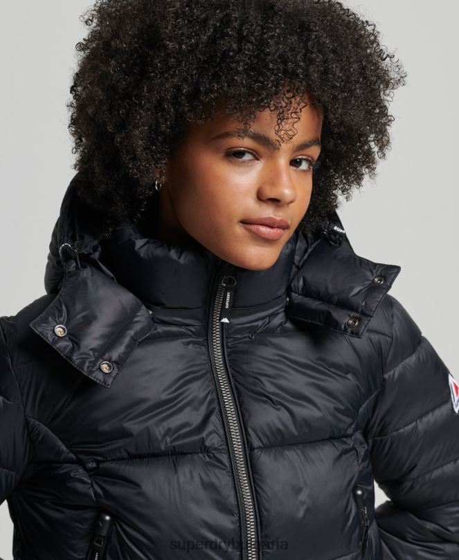 Superdry облекло N00H3826 черен Жени съкратено яке с качулка fuji