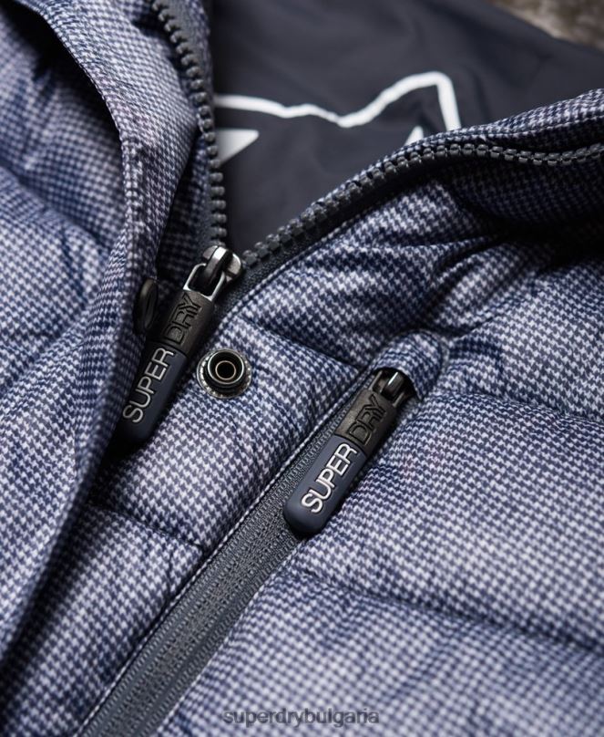 Superdry облекло N00H3829 светло сив Жени супер фуджи яке с шеврон от изкуствена кожа