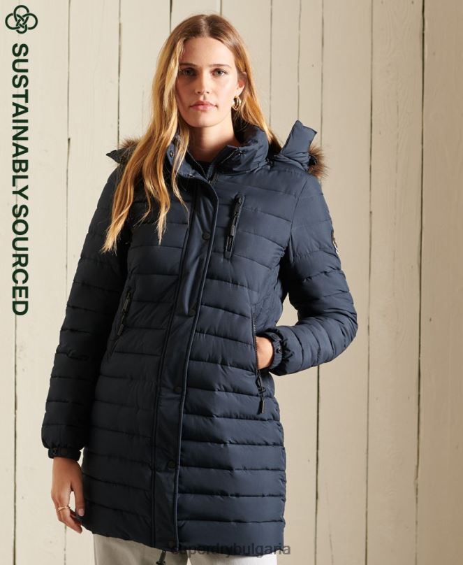 Superdry облекло N00H3834 военноморски флот Жени супер фуджи яке