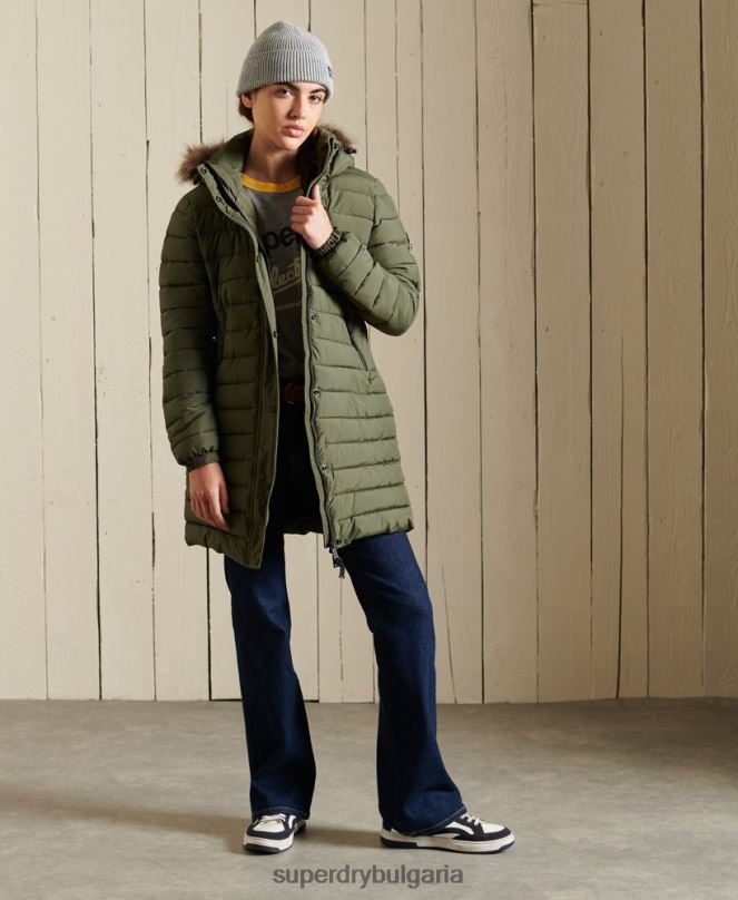 Superdry облекло N00H3836 каки Жени супер фуджи яке