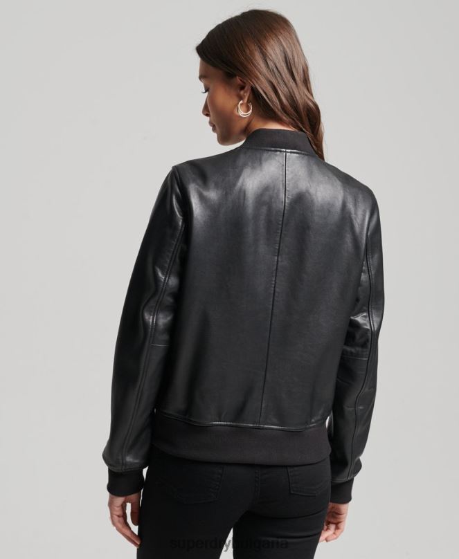 Superdry облекло N00H3838 черен Жени студийно кожено бомбардировъчно яке