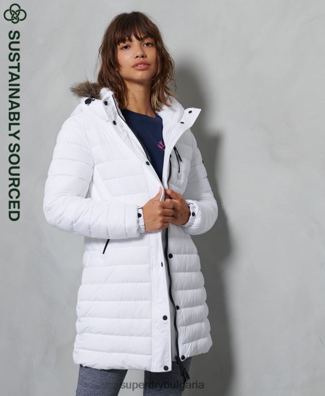Superdry облекло N00H3839 бяло Жени супер фуджи яке