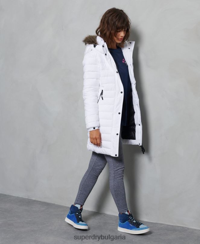 Superdry облекло N00H3839 бяло Жени супер фуджи яке