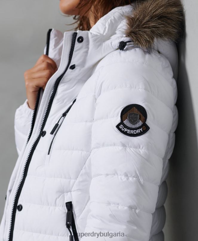 Superdry облекло N00H3839 бяло Жени супер фуджи яке