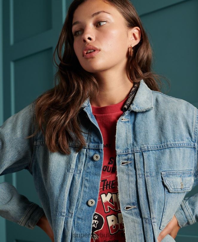 Superdry облекло N00H3846 син Жени ограничено издание сухо японско работническо яке