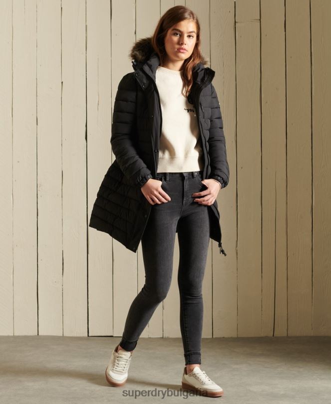 Superdry облекло N00H3847 черен Жени супер фуджи яке