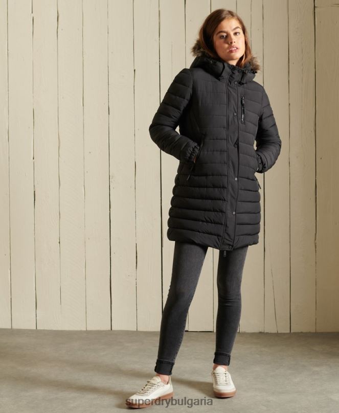 Superdry облекло N00H3847 черен Жени супер фуджи яке