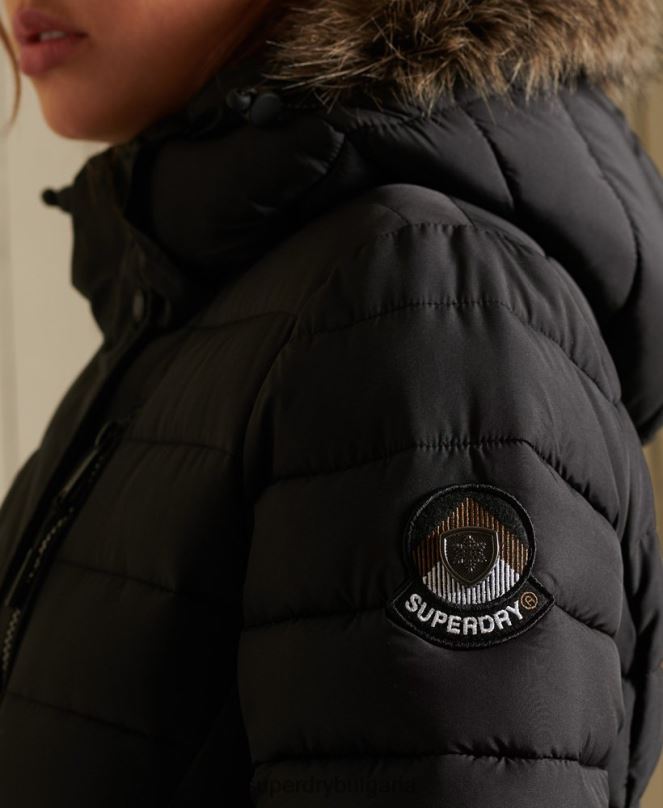 Superdry облекло N00H3847 черен Жени супер фуджи яке