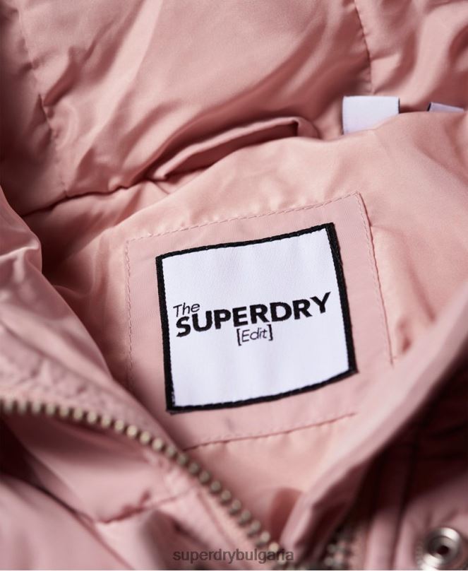 Superdry облекло N00H3848 розово Жени луксозно пухено яке с парагади
