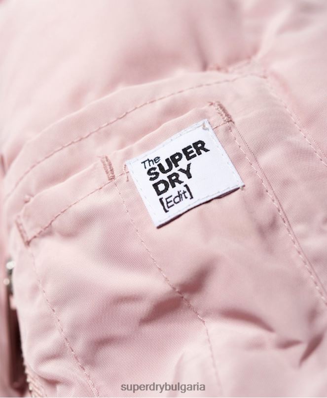 Superdry облекло N00H3848 розово Жени луксозно пухено яке с парагади