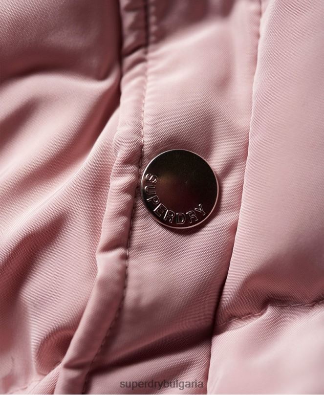 Superdry облекло N00H3848 розово Жени луксозно пухено яке с парагади