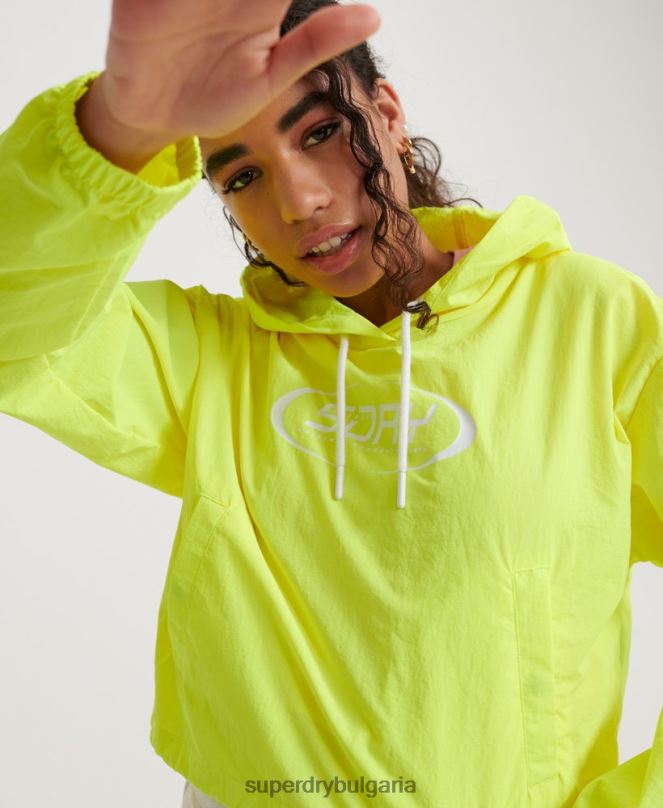 Superdry облекло N00H3850 жълто Жени неоново изрязано яке за опаковки