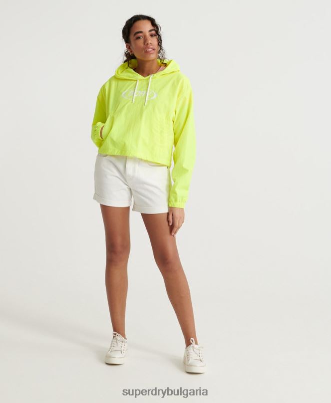 Superdry облекло N00H3850 жълто Жени неоново изрязано яке за опаковки