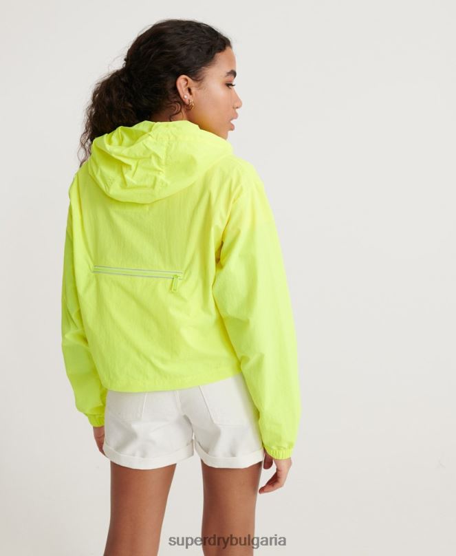 Superdry облекло N00H3850 жълто Жени неоново изрязано яке за опаковки
