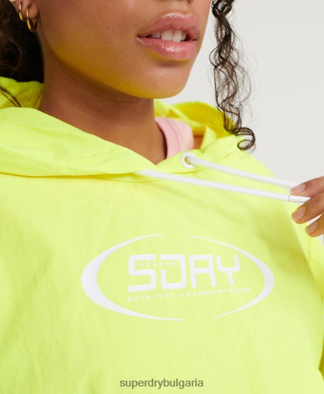 Superdry облекло N00H3850 жълто Жени неоново изрязано яке за опаковки