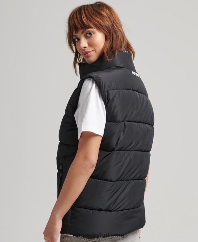 Superdry облекло N00H3851 черен Жени спортен пуф голям жилет