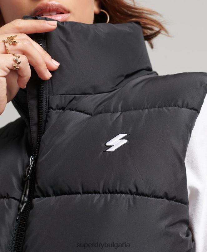 Superdry облекло N00H3851 черен Жени спортен пуф голям жилет