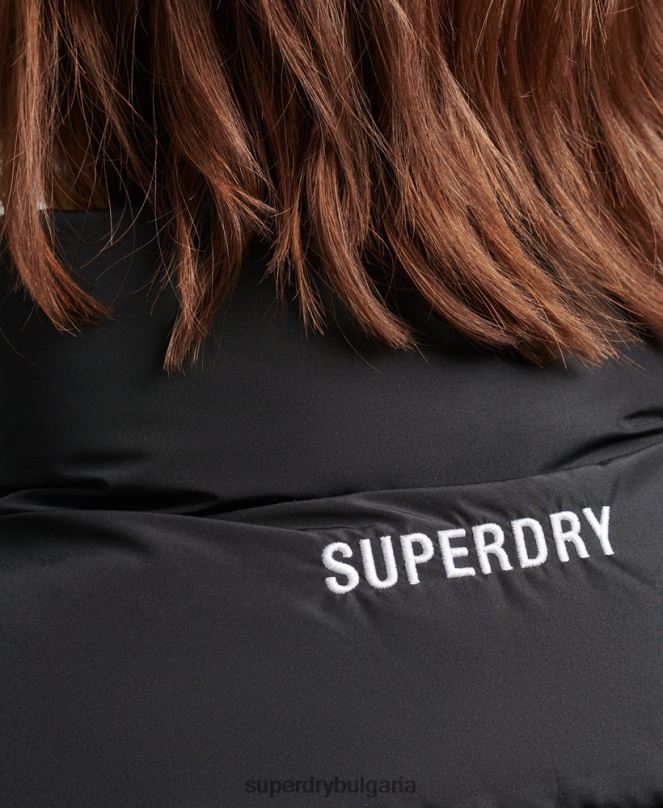 Superdry облекло N00H3851 черен Жени спортен пуф голям жилет
