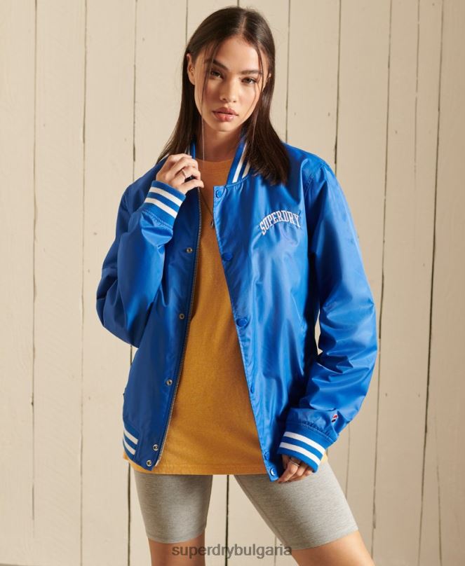 Superdry облекло N00H3852 син Жени голямо университетско бейзболно яке
